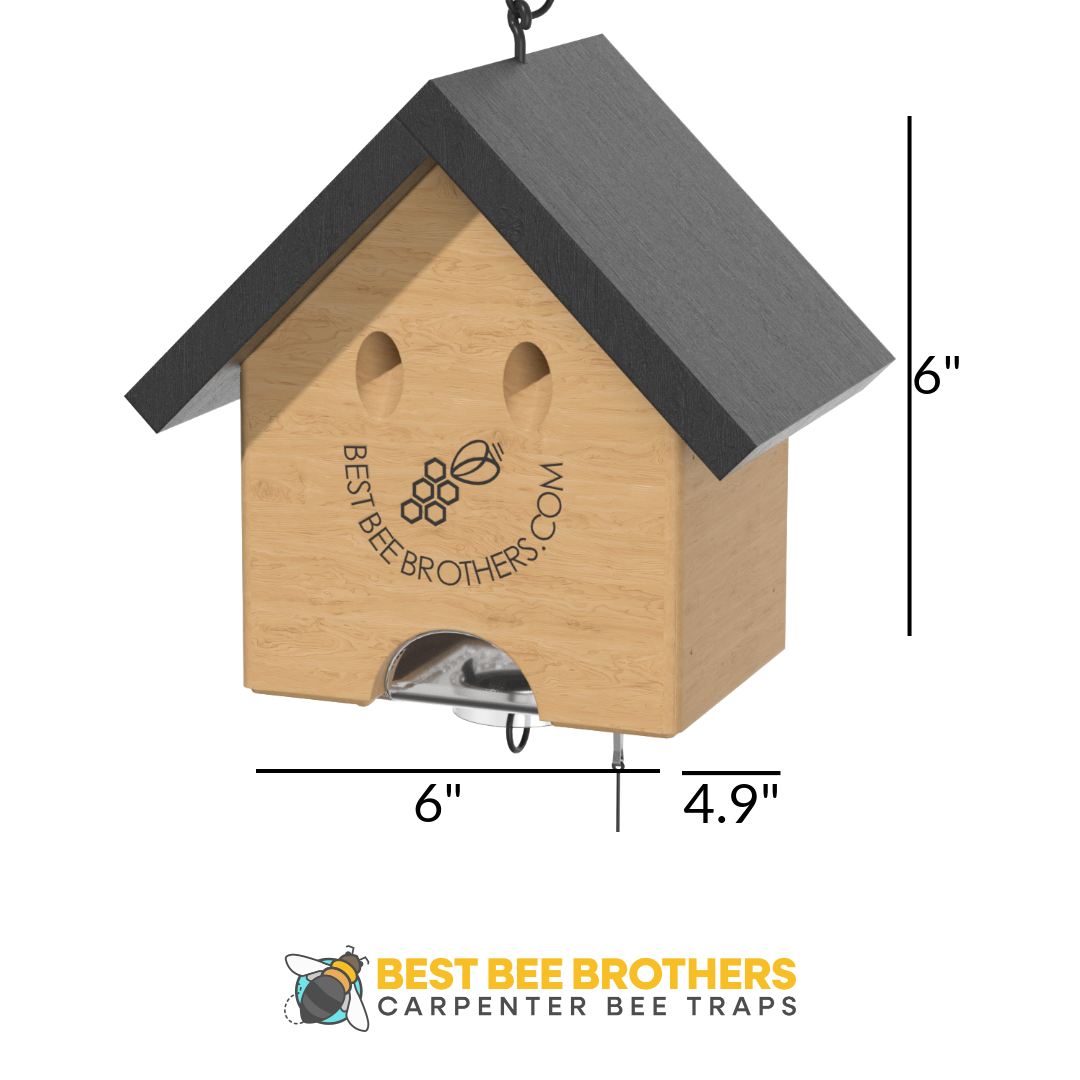 Carpenter Bee Turbo Trap Happy House with Bee Vault - Natural Roof