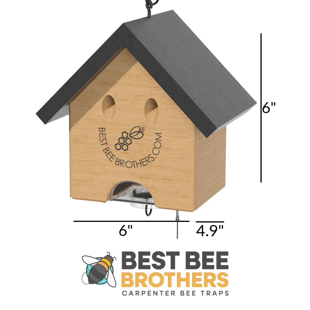 Carpenter Bee Turbo Trap Happy House with Bee Vault - Black Roof