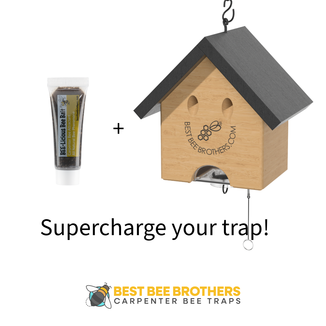 Carpenter Bee Turbo Trap Happy House with Bee Vault - Natural Roof