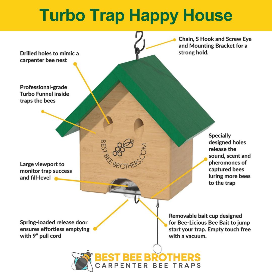 Carpenter Bee Turbo Trap Happy House with Bee Vault