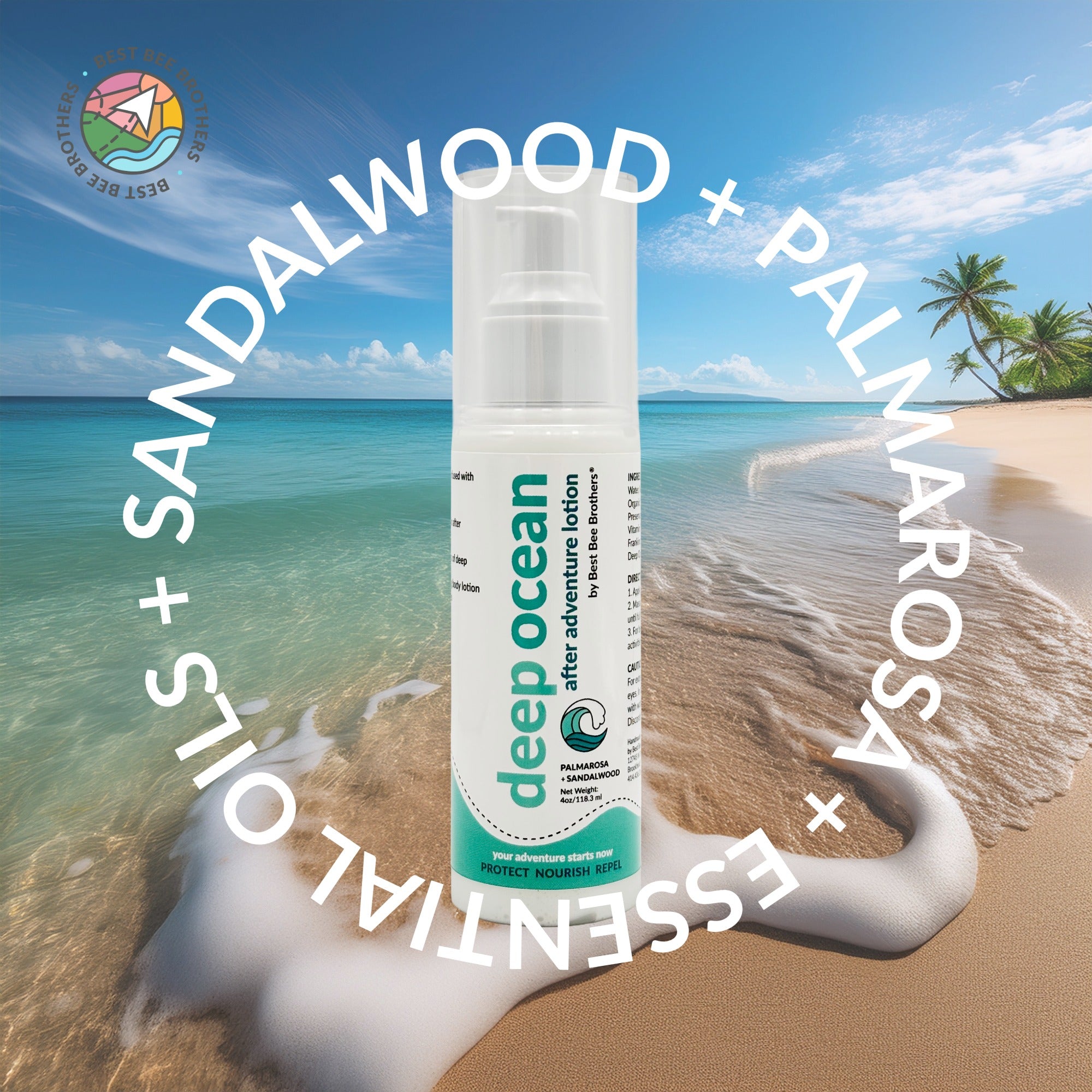 Deep Ocean After Adventure Lotion with Palmarosa + Sandalwood