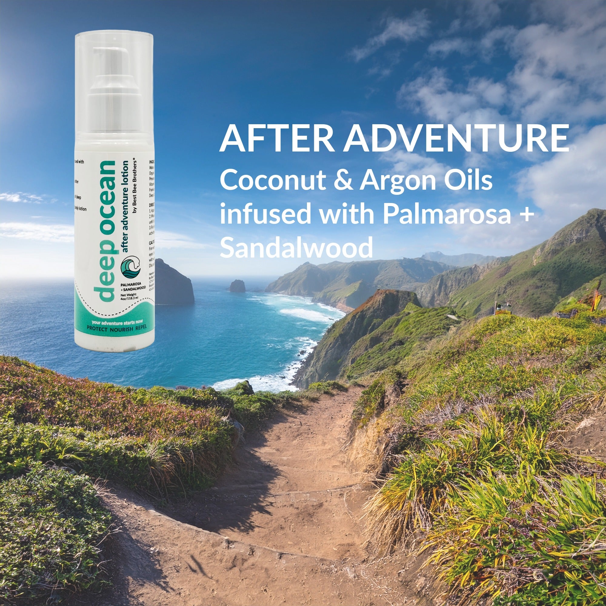 Deep Ocean After Adventure Lotion with Palmarosa + Sandalwood