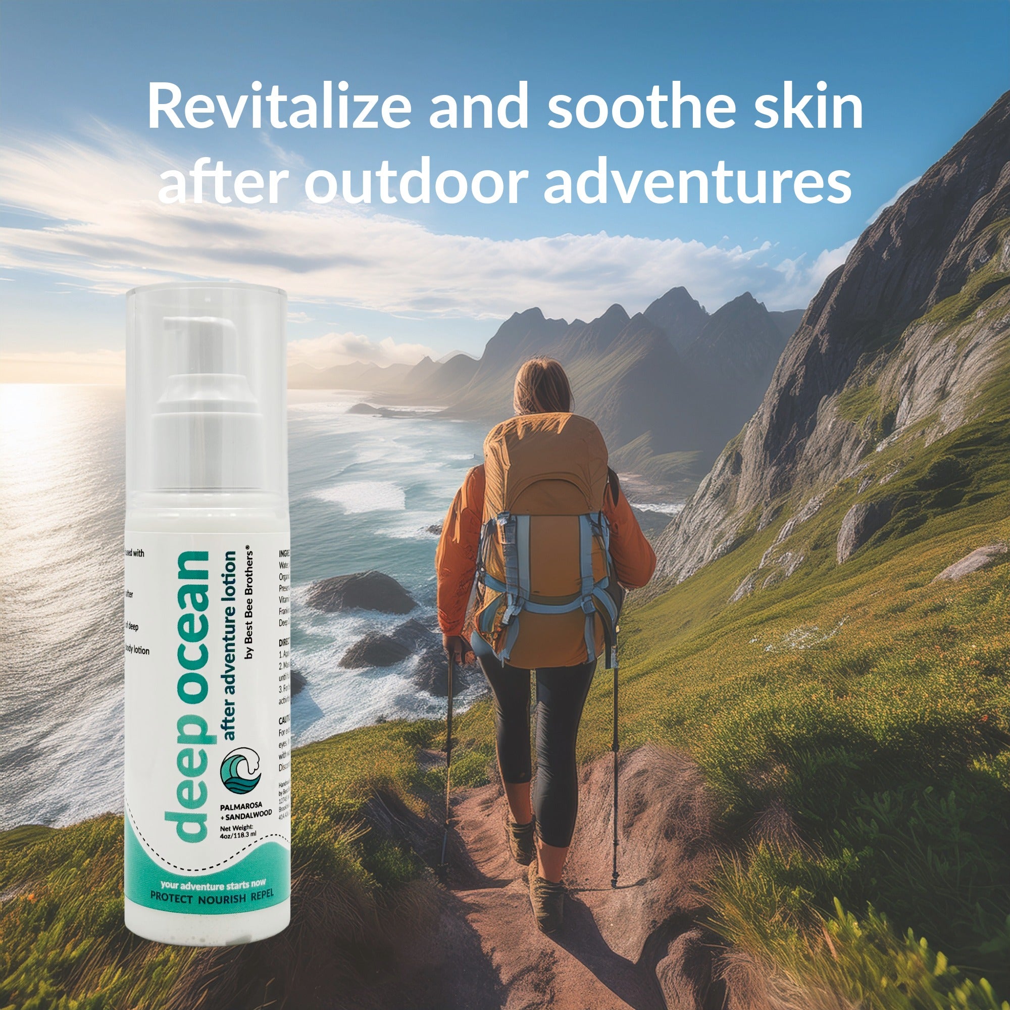 Deep Ocean After Adventure Lotion with Palmarosa + Sandalwood