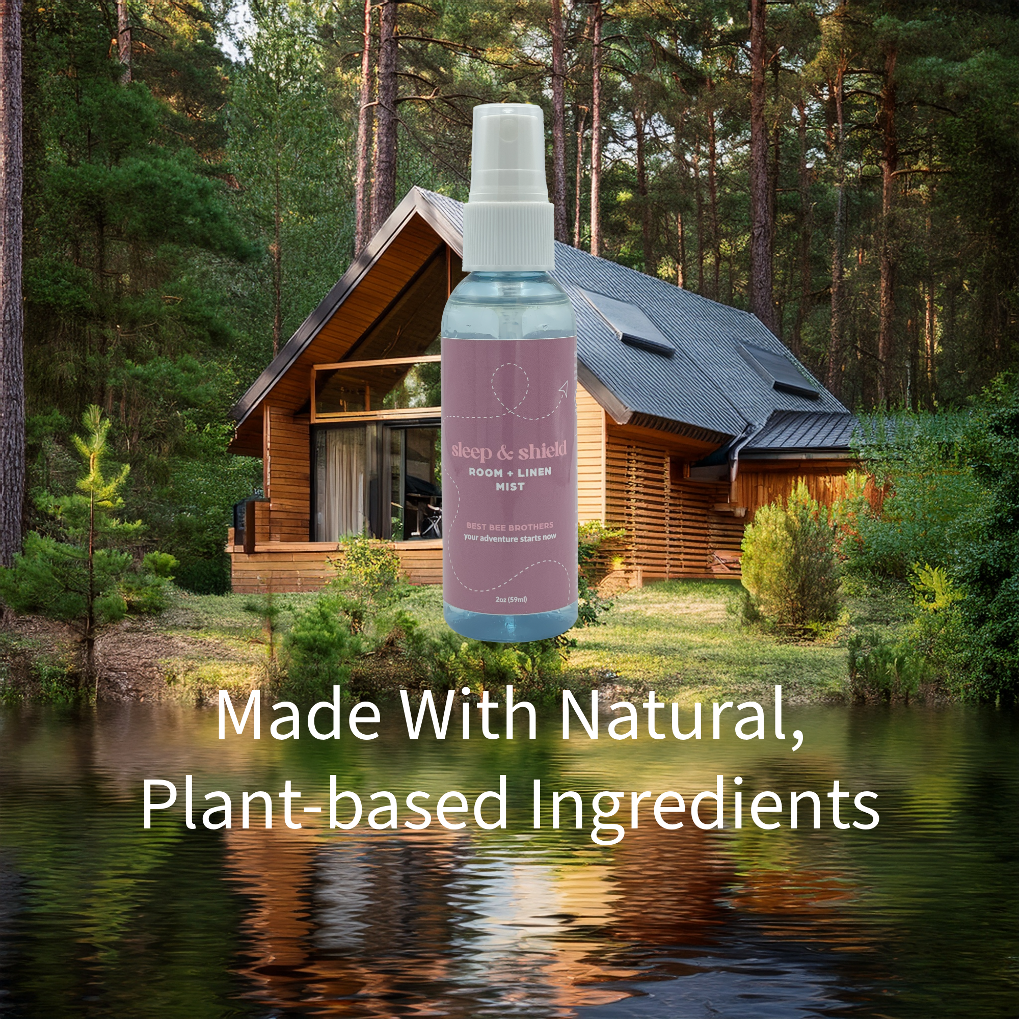 Sleep & Shield Calming Room + Linen Mist - Natural Oil Blend with Peppermint, Cedarwood & Rosemary - 8oz + 2oz Combo Pack
