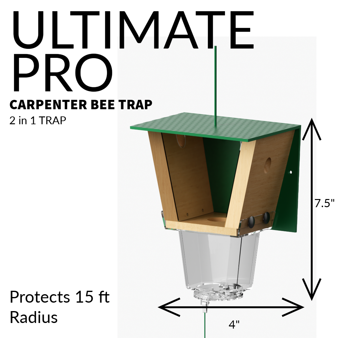 Ultimate Pro, Carpenter Bee Trap with Bee Vault and Extra Large External Receptacle