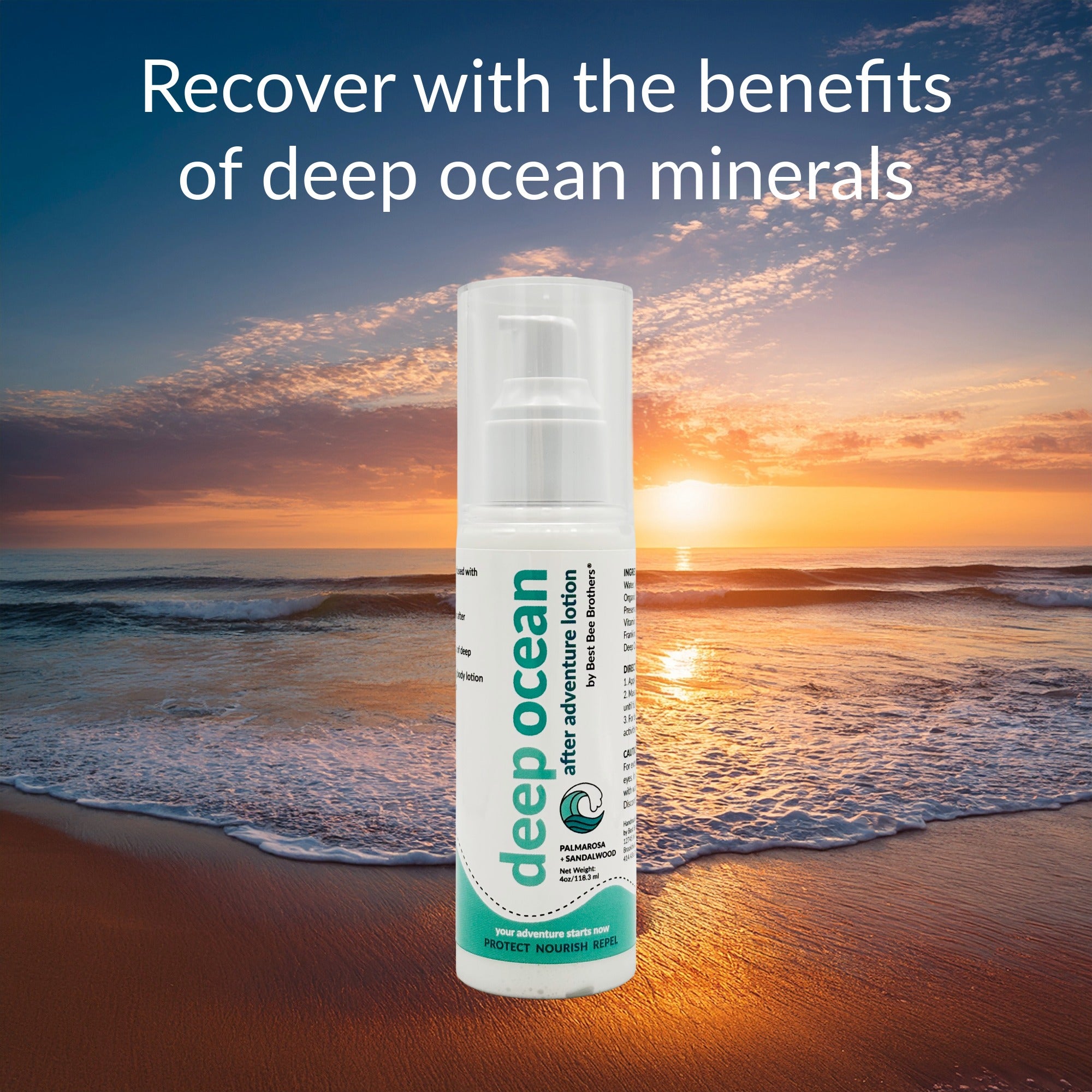 Deep Ocean After Adventure Lotion with Palmarosa + Sandalwood