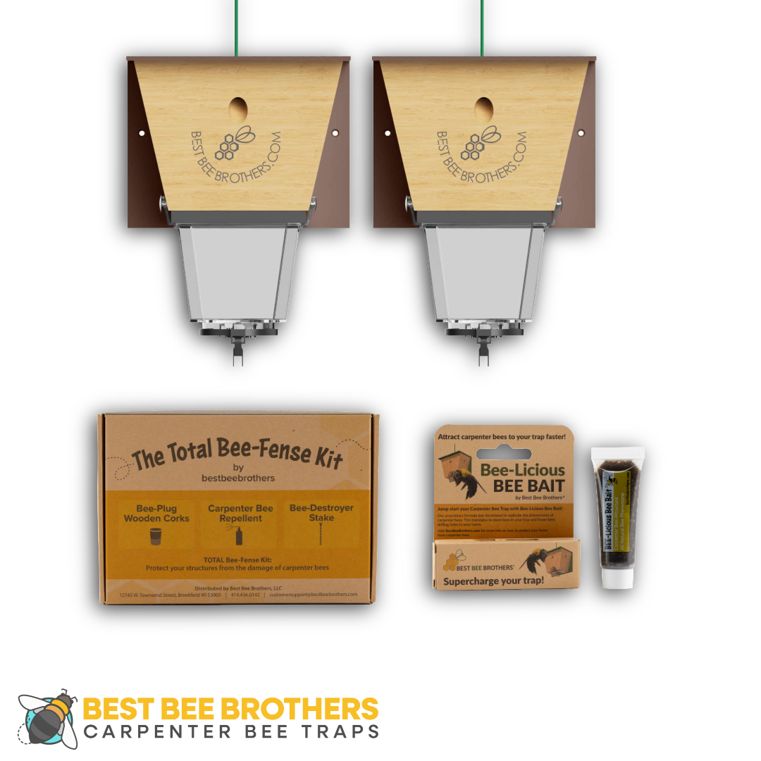 Ultimate Pro Brown Roof Carpenter Bee Trap & Repair Kit (4 pcs)