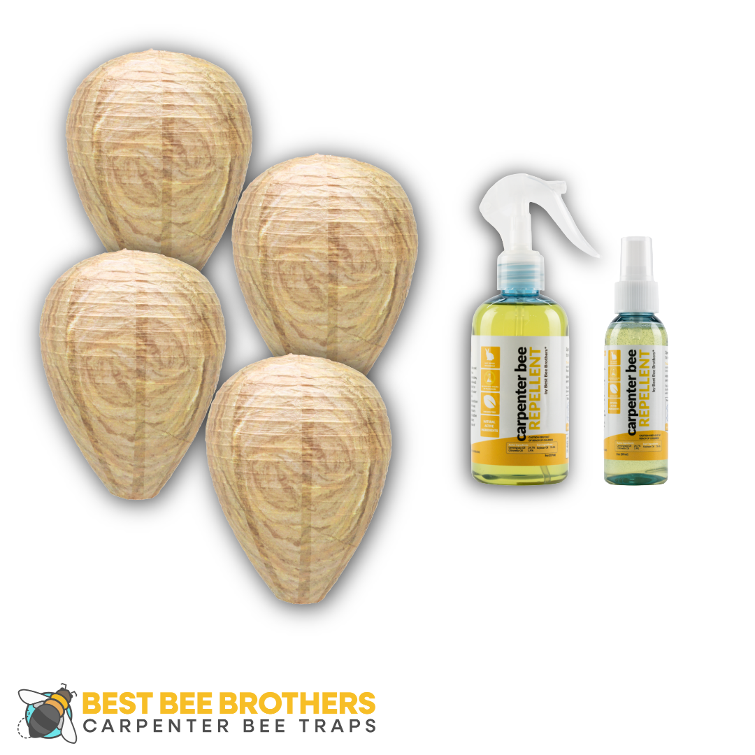 Wasp Deterrent Hive & Citrus Carpenter Bee Spray Kit for Yard & Garden (6 pcs)