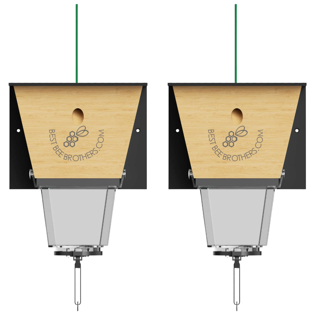 Ultimate Pro with Color Roof, Carpenter Bee Trap with Bee Vault and Extra Large External Receptacle