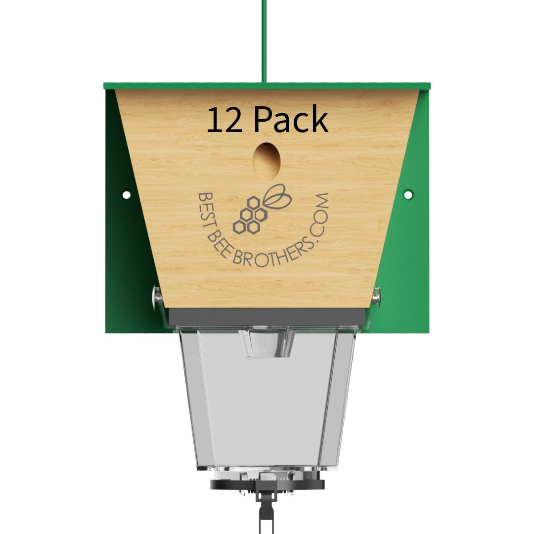 Ultimate Pro with Color Roof, Carpenter Bee Trap with Bee Vault and Extra Large External Receptacle