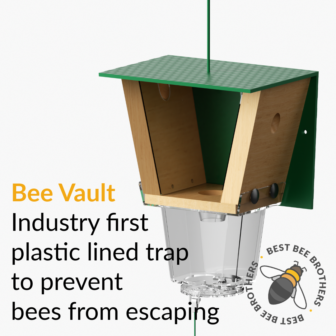Ultimate Pro with Color Roof, Carpenter Bee Trap with Bee Vault and Extra Large External Receptacle