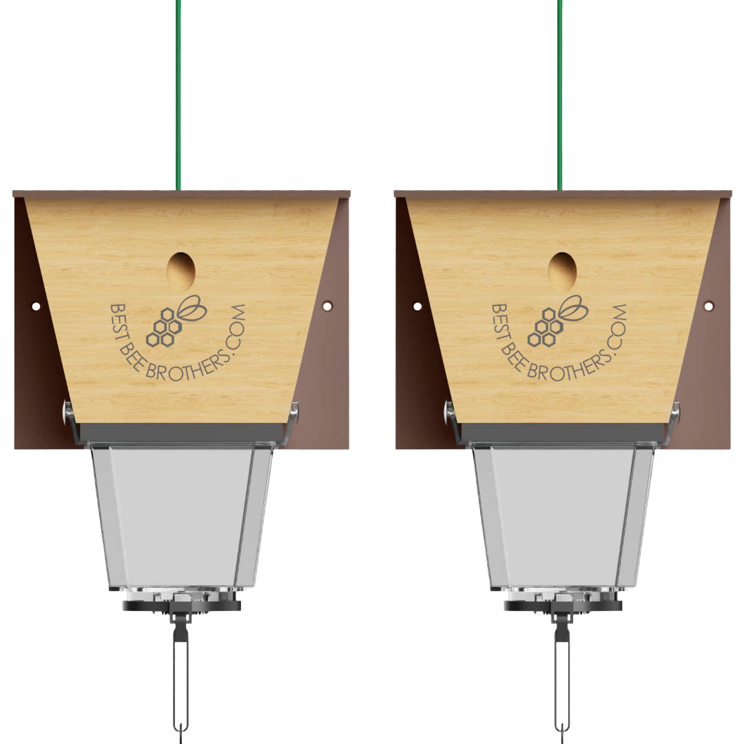 Ultimate Pro with Color Roof, Carpenter Bee Trap with Bee Vault and Extra Large External Receptacle