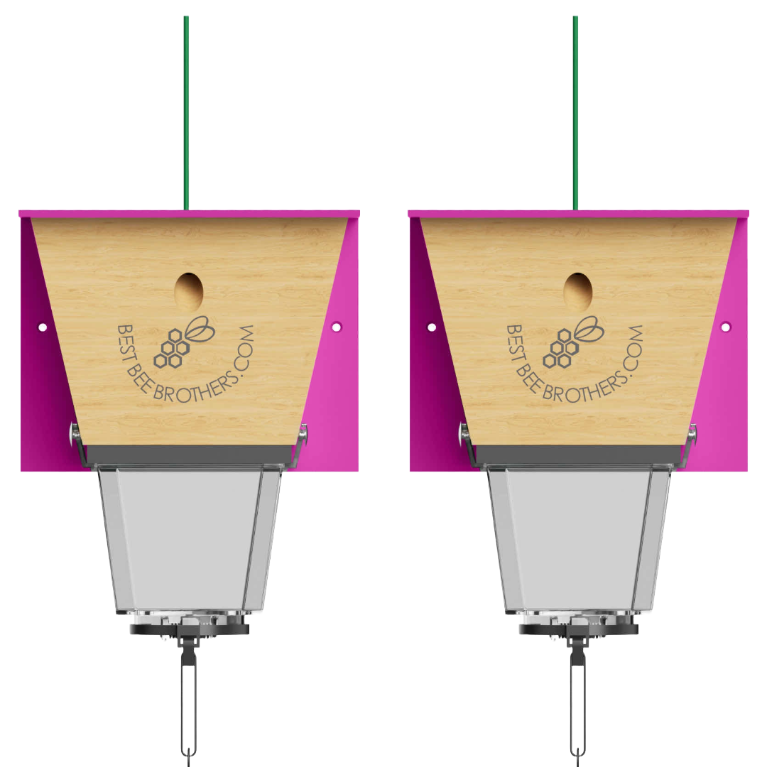 Ultimate Pro with Color Roof, Carpenter Bee Trap with Bee Vault and Extra Large External Receptacle