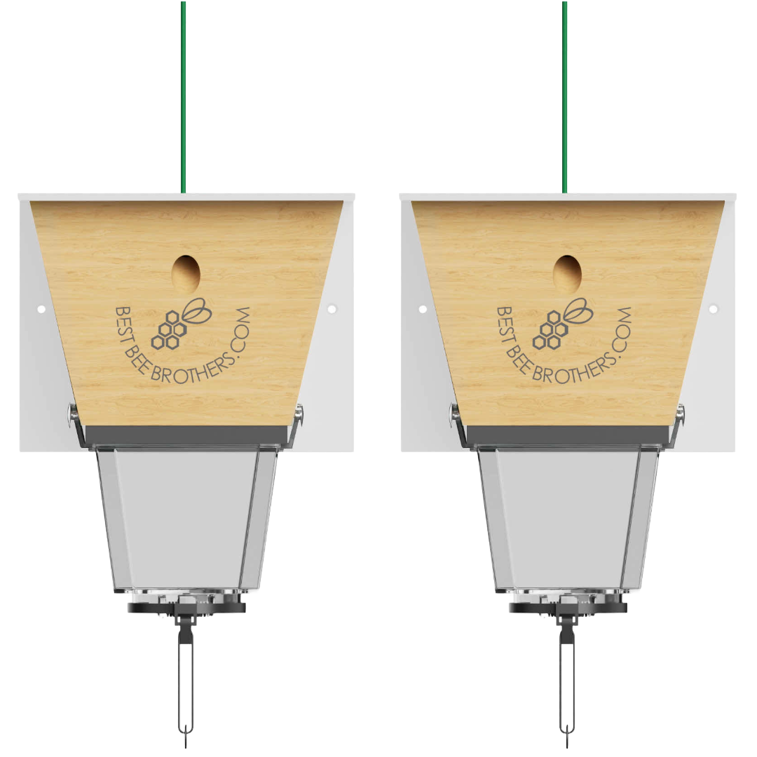 Ultimate Pro with Color Roof, Carpenter Bee Trap with Bee Vault and Extra Large External Receptacle