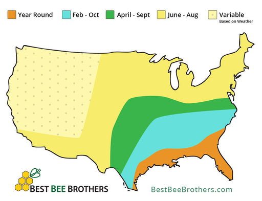 No-See-Um Seasonality Range Map & Season Information