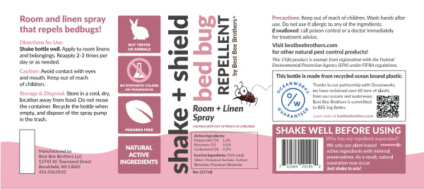 Shake + Shield Bed Bug Repellent – Room & Linen Spray