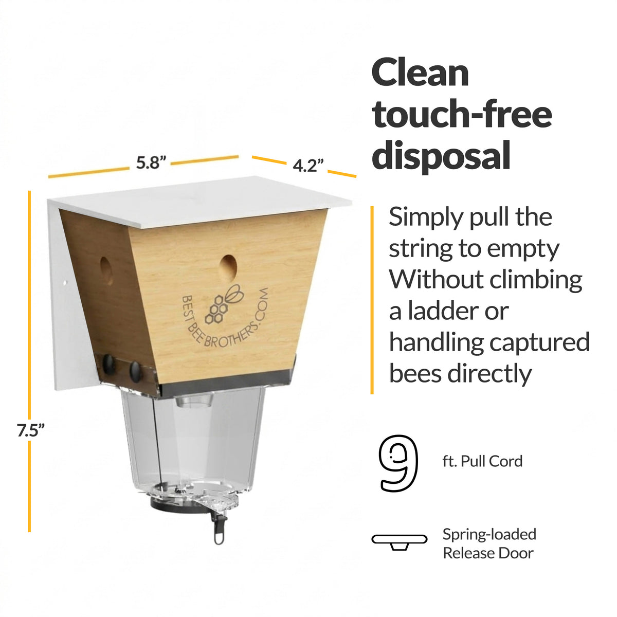 Ultimate Pro with Color Roof, Carpenter Bee Trap with Bee Vault and Extra Large External Receptacle