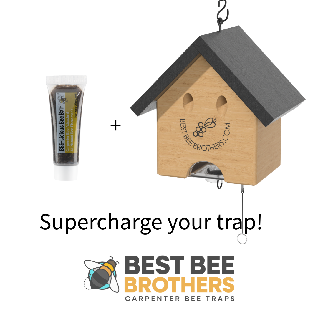 Carpenter Bee Turbo Trap Happy House with Bee Vault - Natural Roof