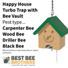 Carpenter Bee Turbo Trap Happy House with Bee Vault - Natural Roof