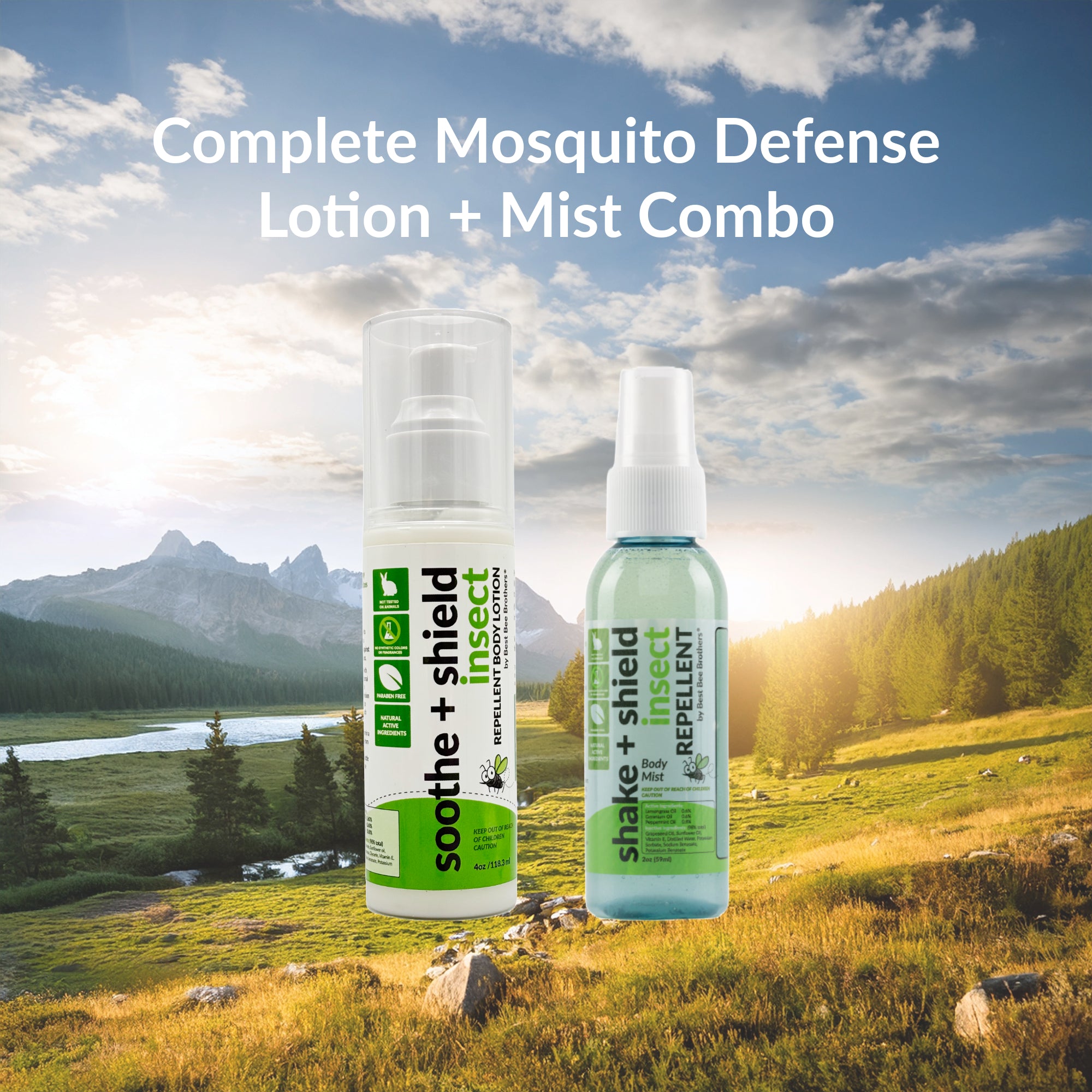 Mosquito Repellent – Body Mist and Lotion, 2oz + 4oz Combo