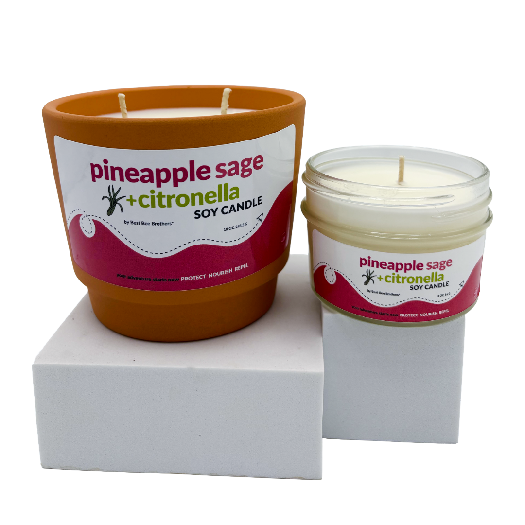 Hand Poured Citronella Soy Candles - Clean-Burning, Summer Scents, 3oz Glass Jar or 10oz Terracotta Pot