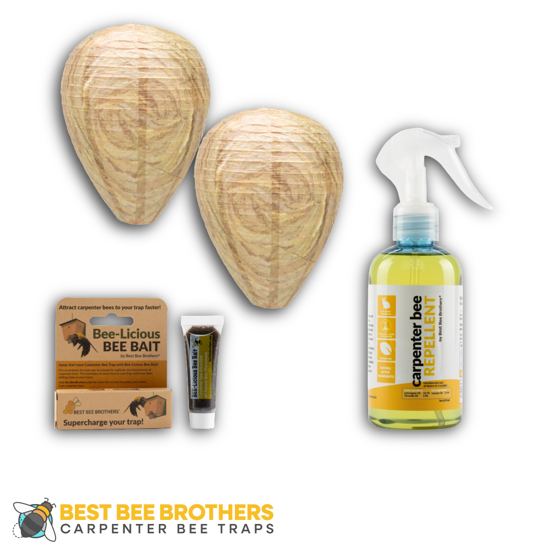 Wasp Deterrent Hive & Citrus Carpenter Bee Spray Kit Outdoor Pest Control (3 pcs)