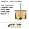 Carpenter Bee Turbo Trap 2.0 with Bee Vault - Black Roof