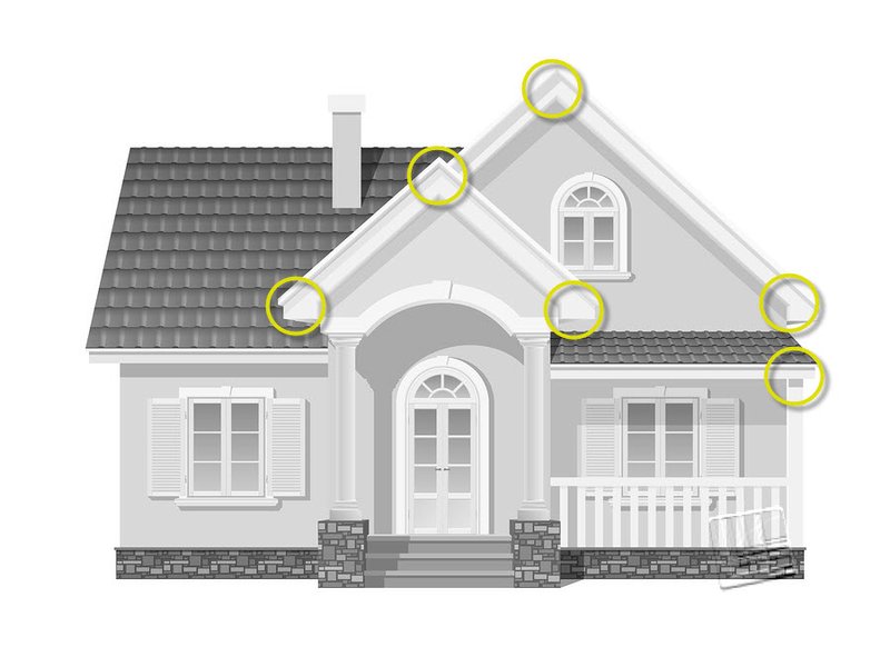 image of a house showing placements of the bee trap