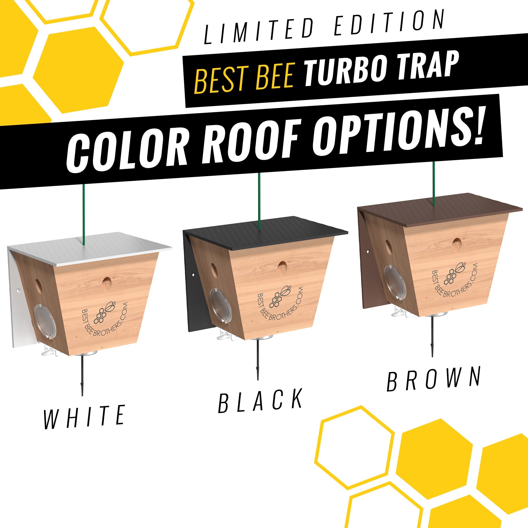 Carpenter Bee Turbo Trap 2.0 with Bee Vault Colored Roofs Gift Box